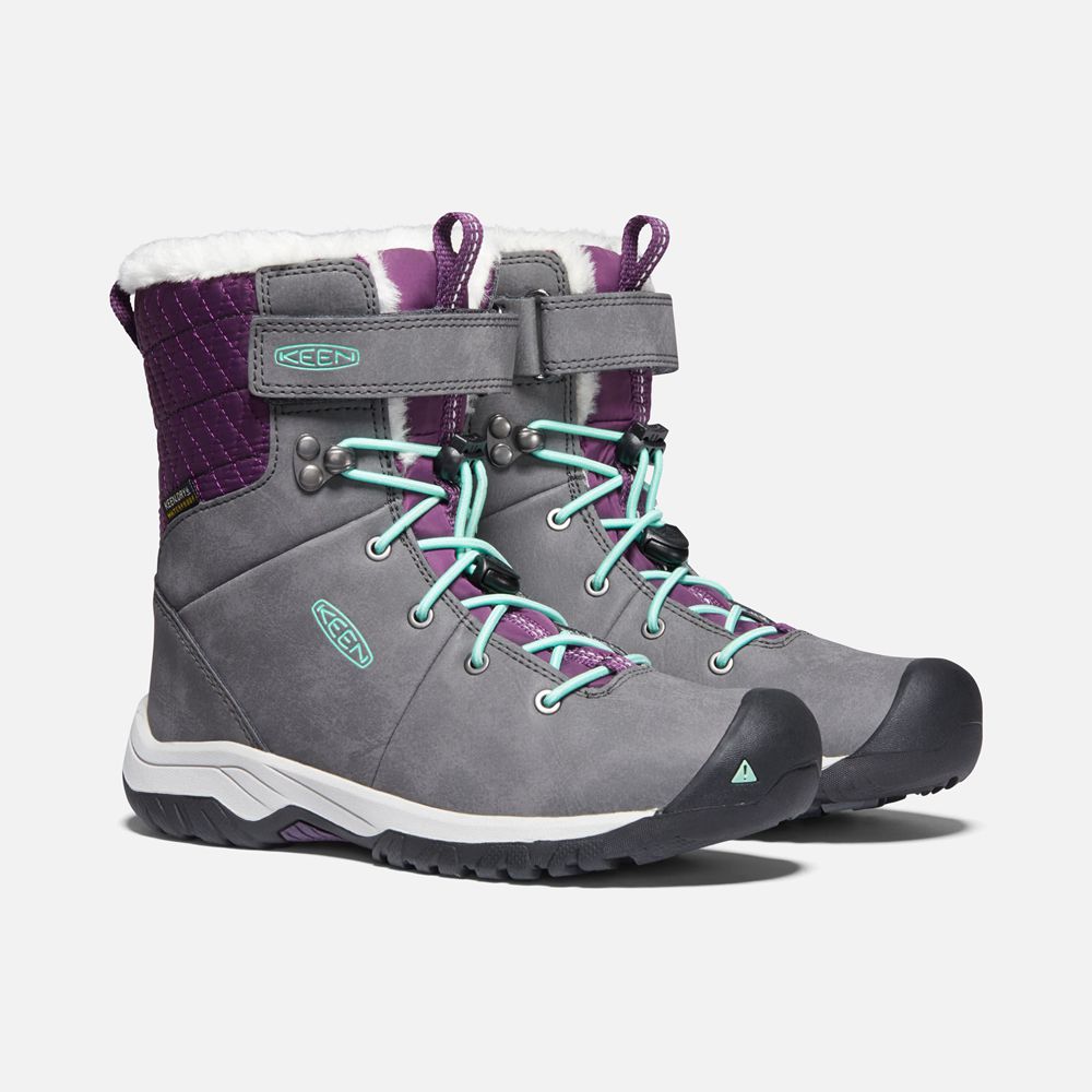 Keen Vinterkängor Barn Grå/Lila - Hoodoo Iii Waterproof - 209671NVR